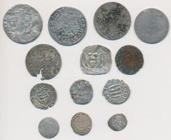 Vegyes: 13db-ból álló magyar és külföldi kis ezüstpénz tétel, benne főleg denárok T:vegyes