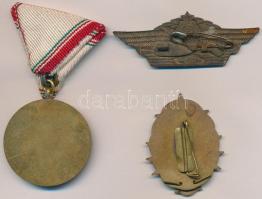 ~1960-1970. "Távírász jelvény" zománcozott fém (45x35mm) + "2. Osztályú Harckocsizó&q...