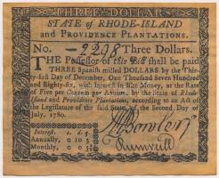 Amerikai Egyesült Államok / Rhode Island 1780. 3$ replika T:I USA / Rhode Island 1780. 3 Dollars replica C:UNC