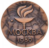 Szovjetunió 1980. Moszkvai Olimpia Br emlékérem eredeti tokban (60mm) T:1 Soviet Union 1980. Olympics in Moscow Br commemorative medallion in original case (60mm) C:UNC