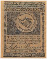 Amerikai Egyesült Államok / Massachusetts 1780. 8$ replika T:I,I-
USA /  Massachusetts 1780. 8 Dolla...