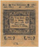 Amerikai Egyesült Államok / Hartford 1780. 10Sh replika T:I,I-
USA / Philadelphia 1780. 10 Shillings...