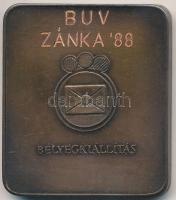 1988. Magyar Bélyeggyűjtők Országos Szövetsége / BUV Zánka 88 Bélyegkiállítás Br emlékplakett (40x46mm) T:1-