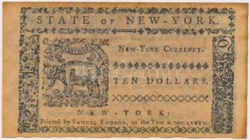 Amerikai Egyesült Államok / New York 1776. 10$ replika T:I,I-
USA / New York 1776. 10 Dollars replic...