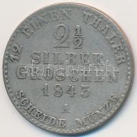 Német Államok / Poroszország 1843A 2 1/2Gr Ag "IV. Frigyes Vilmos" T:3
German States / Pru...