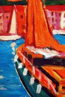 Schéner jelzéssel: Római kikötő. Olaj, farost, keretben, 50×70 cm