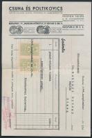 1896, 1944 Bp. IV-V., 2 db számla(Wassermann I. és Társa Csuha és Politikovics Papi és Polgári szabó...