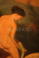 Olvashatatlan jelzéssel: Léda a hattyúval. Olaj, vászon, 80×60 cm