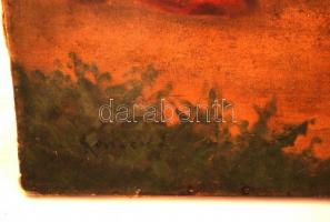 Olvashatatlan jelzéssel: Léda a hattyúval. Olaj, vászon, 80×60 cm