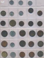 250db-os vegyes külföldi fémpénz tétel 2db érmetartó albumba rendezve, néhány magyarral T:vegyes
250...