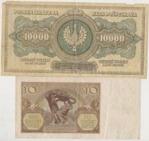 Lengyelország 1922. 10.000M + Némeg megszállás 1940. 10Zl T:III,III-
Poland 1922. 10.000 Marek + Ger...