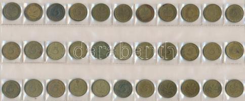 Német Birodalom / Német 3. Birodalom / NSZK ~350db-os fémpénz gyűjtemény berakólapokon T:vegyes
Germ...