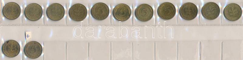 Német Birodalom / Német 3. Birodalom / NSZK ~350db-os fémpénz gyűjtemény berakólapokon T:vegyes
Germ...