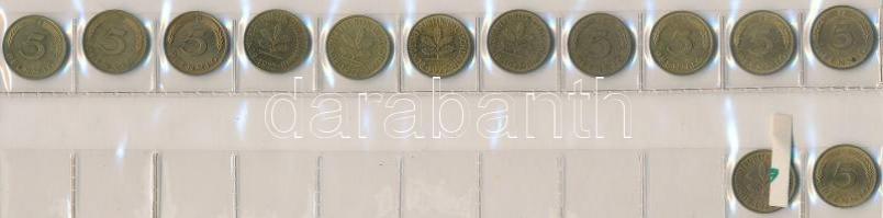 Német Birodalom / Német 3. Birodalom / NSZK ~350db-os fémpénz gyűjtemény berakólapokon T:vegyes
Germ...