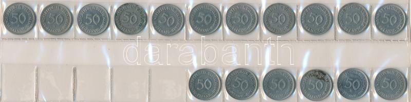 Német Birodalom / Német 3. Birodalom / NSZK ~350db-os fémpénz gyűjtemény berakólapokon T:vegyes
Germ...