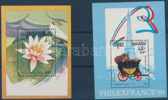 Water lily, stamp exhibition 2 blocks, Tavirózsák, bélyegkiállítás 2 blokk