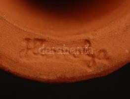 Homolya jelzéssel: Anya gyermekével, 2 db szobor, kemény cserép,hibátlan, 14-15cm