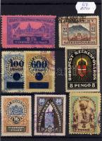 8 db klf. Budapest városi okmánybélyeg / 8 versch. Stempelmarken der Stadt Budapest