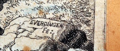 Allaert van Everdingen (1621-1675): Pihenő vándorok. Rézmetszet. Jelzett a dúcon. / Etched picture. ...