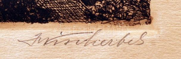 Olvashatatlan jelzéssel: Nürnberg, rézkarc, papír,jelzett, 10x14cm/ Unreadable sign: Nuremberg, etch...