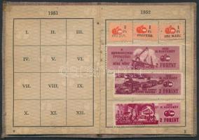 1952 A Magyar-Szovjet Társaság tagsági könyve benne 10 db tagdíjbélyeggel