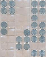 1kr-200Ft, 380db-os vegyes magyar fémpénz hobbi gyűjtemény jobb darabokkal, érmetartó albumba rendez...