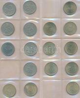 1kr-200Ft, 380db-os vegyes magyar fémpénz hobbi gyűjtemény jobb darabokkal, érmetartó albumba rendez...
