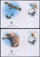 WWF Parlagi sas négyestömb + 4 FDC WWF Imperial eagle block of 4 + 4 FDC