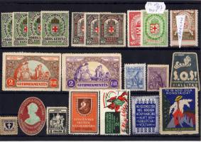 1914-1943. 22  db magyar segélybélyeg / 22 Stk. ungarische Spendemarken