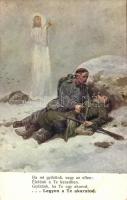 I. világháború K.u.K. hadsereg, sérült katona, művész aláírásával, WWI K.u.K: military, injured soldier, artist signed