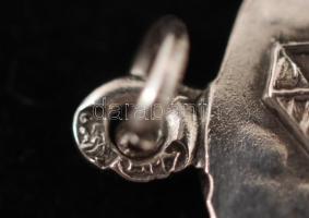 Első világháborús ezüst (Ag.) függő "L 48 klassing R.V. Fritsch " felirattal, jelzett, net...