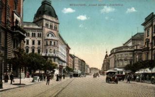 Budapest VIII. József körút, villamosok, automobile