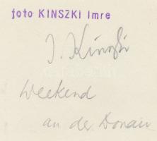 cca 1933 Kinszki Imre (1901-1945): Weekend a Dunán, pecséttel jelzett, feliratozott vintage fotóművé...