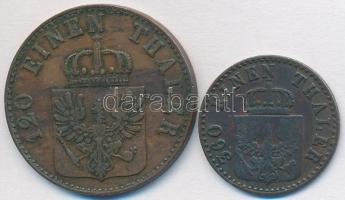 Német Államok / Poroszország 1846A 1pf Cu + 1852A 3pf Cu T:2-,3
German States / Prussia 1846A 1 Pfen...