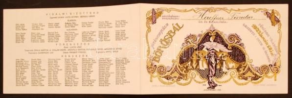 1925 Bp., Dekoratív meghívó a Fővárosi Vigadóban rendezett jótékony célú Bőrösbálra eredeti borítékb...