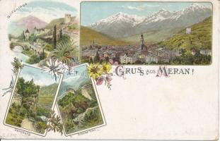 Meran, Merano; floral, litho