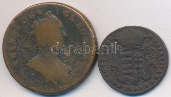 1763. Rézdénár "Mária Terézia" + 1763 PH-KM Poltura Cu "Mária Terézia" T:3,3-