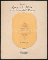 1873 Grehenek Béla m. kir. főmérnök, Pozsony, E. Kozics műterméből, feliratozott fénykép, 16x10 cm, ...