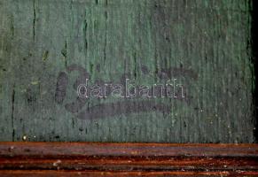 Bálint jelzéssel: Nyílik az ajtó, olaj, fa, keretben, 31,5×23,5 cm