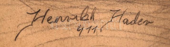 Hader jelzéssel: Szekerezés, ceruza, papír, 47×56,5 cm