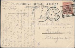 Postcard with occasional cancellation of Milan international stamp exhibition, Képeslap a milánói nemzetközi kiállítás alkalmi bélyegzőjével