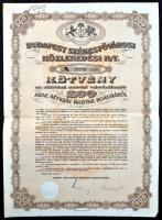 1923. "Budapest Székesfővárosi Közlekedési Rt." "A" kötvényes 200K-ról és 2000K-...