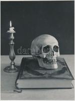 1938 Korschelt Miklós (1900-1982): A meghívott halál (Ady), pecséttel jelzett vintage fotóművészeti alkotás, 22x16 cm