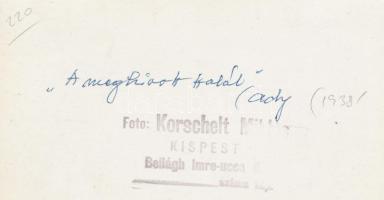 1938 Korschelt Miklós (1900-1982): A meghívott halál (Ady), pecséttel jelzett vintage fotóművészeti ...