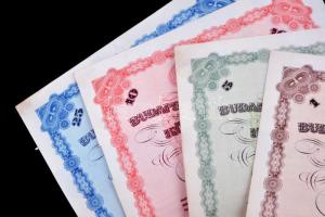 1923-1941. "Budapest Székesfővárosi Közlekedési Rt." 1+ 5 + 10 + 25 "B" kötvénye szelvényekkel T:II-