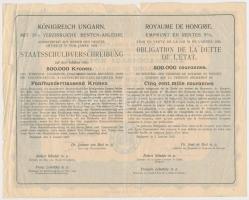 Budapest 1925. "Magyar Királyság 5%-kal kamatozó Járadékkölcsön Államadóssági Kötvény" 500...