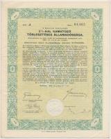 Budapest 1942. "A Magyar Királyság 3%-kal Kamatozó Törlesztéses Államadóssága" kötvény 25P-ről, szelvényekkel és szárazpecséttel T:I-