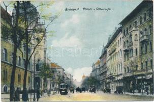 Budapest IX. Üllői út, üzletek, 71-es villamos (fa)