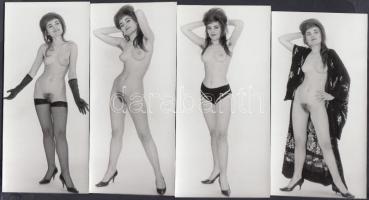 cca 1970 Képsorozat szép emlékül, 5 db finoman erotikus fénykép, 15x7 cm  / cca 1970 5 erotic photos, 15x7 cm