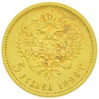Oroszország 1898. 5R Au "II. Miklós" Szentpétervár (4.28g/0.900) T:2-
Russia 1898. 5 Roubl...